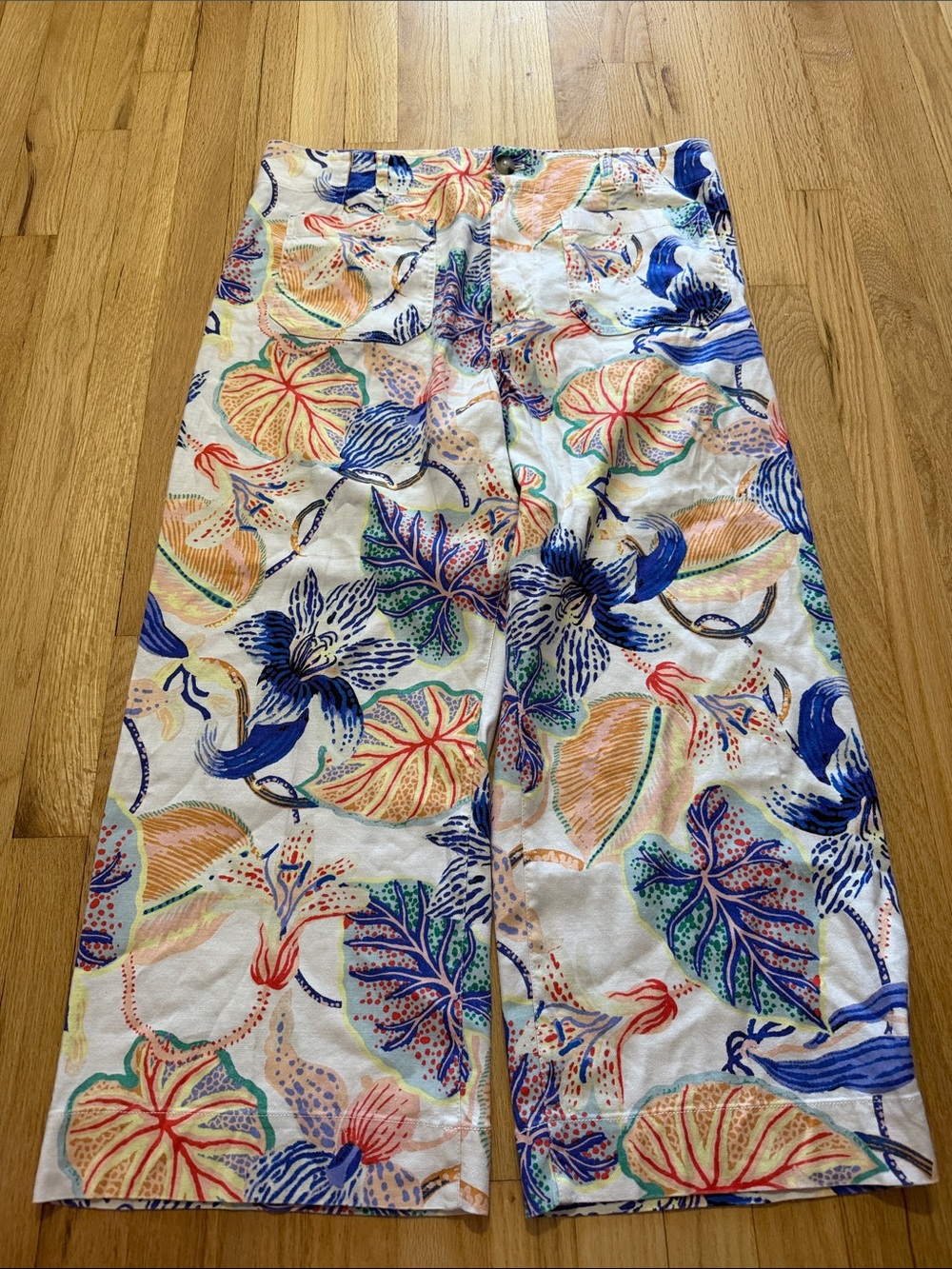 Mavee The Colette Cropped Wide-Leg Pants Sarah Gordon Artist Edition Sz 34